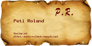 Peti Roland névjegykártya